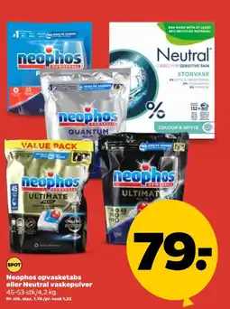 Netto Neophos opvasketabs eller Neutral vaskepulver tilbud