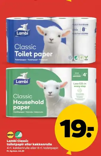 Netto Lambi Classic toiletpapir eller køkkenrulle tilbud