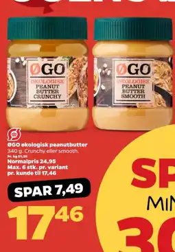 Netto ØGO økologisk peanutbutter tilbud