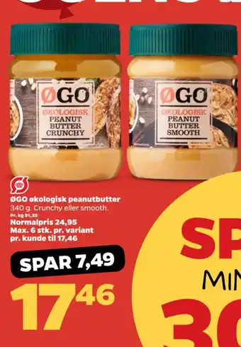 Netto ØGO økologisk peanutbutter tilbud