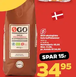 Netto ØGO økologiske hele kaffebønner tilbud