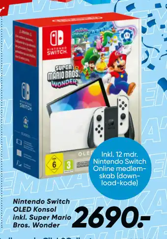 Bilka Nintendo Switch OLED Konsol inkl. Super Mario Bros. Wonder tilbud