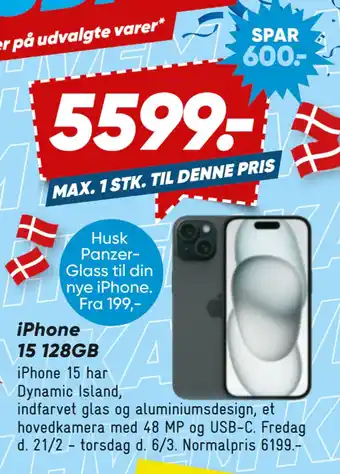 Bilka iPhone 15 128GB tilbud