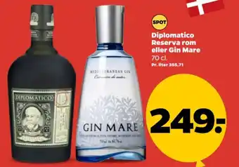 Netto Diplomatico Reserva rom eller Gin Mare tilbud