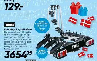 Bilka EuroWay 3 cykelholder tilbud