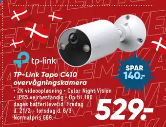 Bilka TP-Link Tapo C410 overvågningskamera tilbud