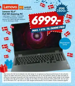 Bilka Lenovo 15,6” Full HD Gaming PC tilbud