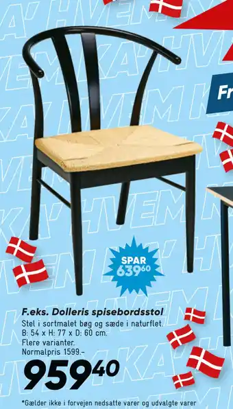 Bilka Dolleris spisebordsstol tilbud