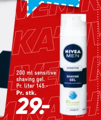 Bilka 200 ml sensitive shaving gel tilbud