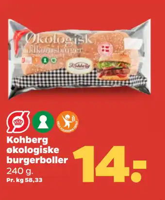 Netto Kohberg økologiske burgerboller tilbud