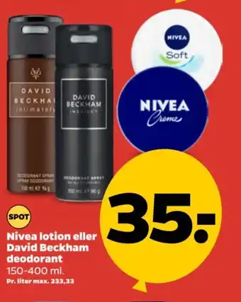 Netto Nivea lotion eller David Beckham deodorant tilbud