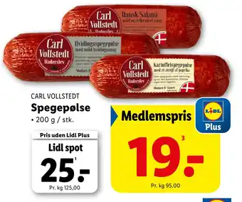 Lidl Spegepølse tilbud