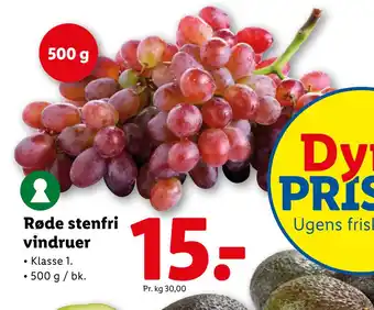 Lidl Røde stenfri vindruer tilbud