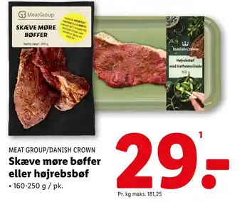 Lidl Skæve møre bøffer eller højrebsbøf tilbud