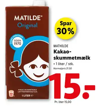 Lidl Kakaoskummetmælk tilbud