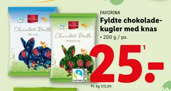 Lidl Fyldte chokoladekugler med knas tilbud