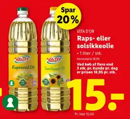 Lidl Raps- eller solsikkeolie tilbud