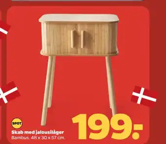 Netto Skab med jalousilåger Bambus. tilbud