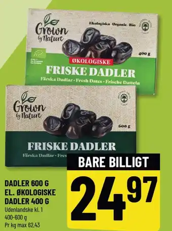 Løvbjerg DADLER 600 G EL. ØKOLOGISKE DADLER 400 G tilbud