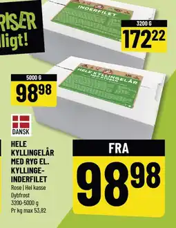 Løvbjerg HELE KYLLINGELÅR MED RYG EL. KYLLINGE- INDERFILET tilbud