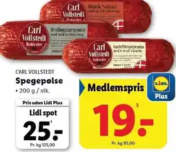 Lidl Spegepølse tilbud