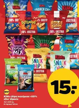 Netto KiMs chips maxipose +10% eller dipmix tilbud