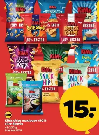 Netto KiMs chips maxipose +10% eller dipmix tilbud