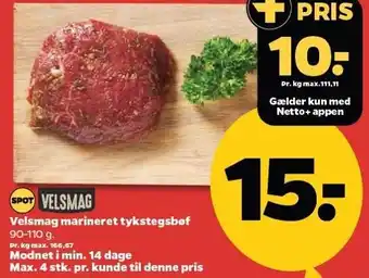 Netto Velsmag marineret tykstegsbøf tilbud