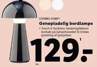 Lidl Genopladelig bordlampe tilbud