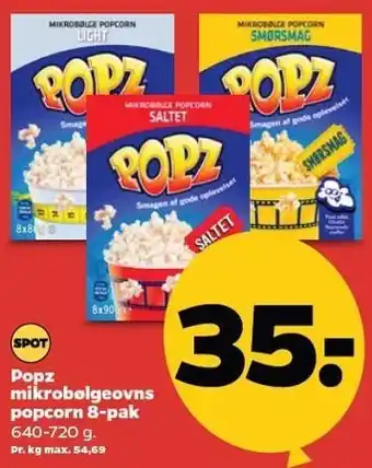 Netto Pops mikrobølgeovns popcorn 8-pak tilbud