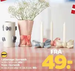 Netto Lysestage i keramik eller Vase i keramik tilbud