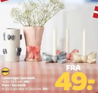 Netto Lysestage i keramik eller Vase i keramik tilbud