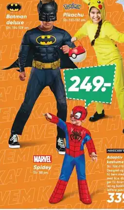 Bilka Batman deluxe, Spidey eller Pikachu tilbud