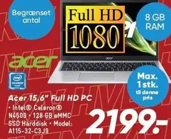 Bilka Acer 16,5'' Full HD PC tilbud