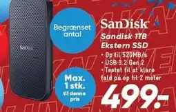 Bilka Sandisk 1TB Ekstern SSD tilbud