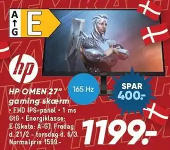 Bilka HP OMEN 27'' gaming skærm tilbud