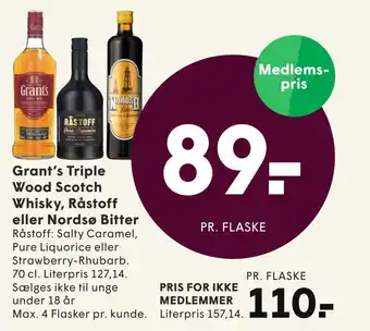 SPAR Grant’s Triple Wood Scotch Whisky, Råstoff eller Nordsø Bitter tilbud