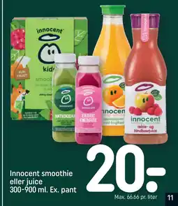 REMA 1000 Innocent smoothie eller juice 300-900 ml. Ex. pant tilbud