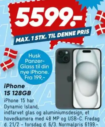 Bilka iPhone 15 128GB iPhone 15 har tilbud