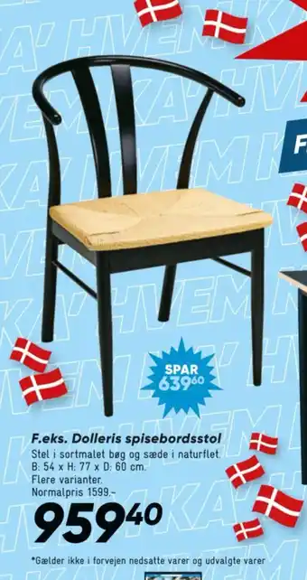 Bilka F.eks. Dolleris spisebordsstol tilbud