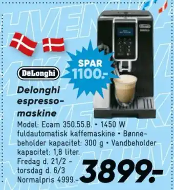 Bilka Delonghi espresso- maskine tilbud