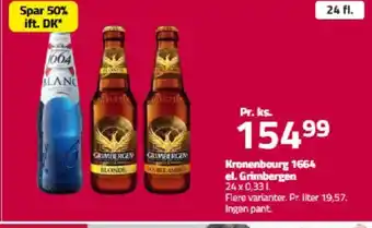 Fleggaard Kronenbourg 1664 el. Grimbergen tilbud