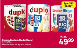 Fleggaard Ferrero Duplo el. Kinder Riegel tilbud