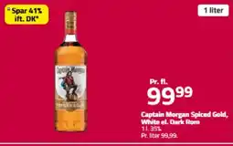 Fleggaard Captain Morgan Spiced Gold, White el. Dark Rom tilbud