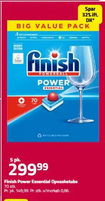 Fleggaard Finish Power Essential Opvasketabs tilbud