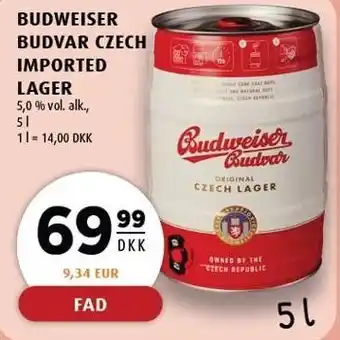 Scandinavian Park BUDWEISER BUDVAR CZECH IMPORTED LAGER tilbud