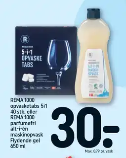 REMA 1000 REMA 1000 opvasketabs 5i1 tilbud