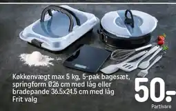 REMA 1000 Køkkenvægt, 5-pak bagesæt, springform 026 cm med låg tilbud