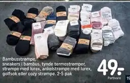 REMA 1000 Bambusstrømpe, sneakers i bambus, tynde termostrømper tilbud