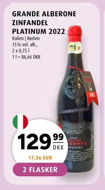 Scandinavian Park GRANDE ALBERONE ZINFANDEL PLATINUM 2022 tilbud